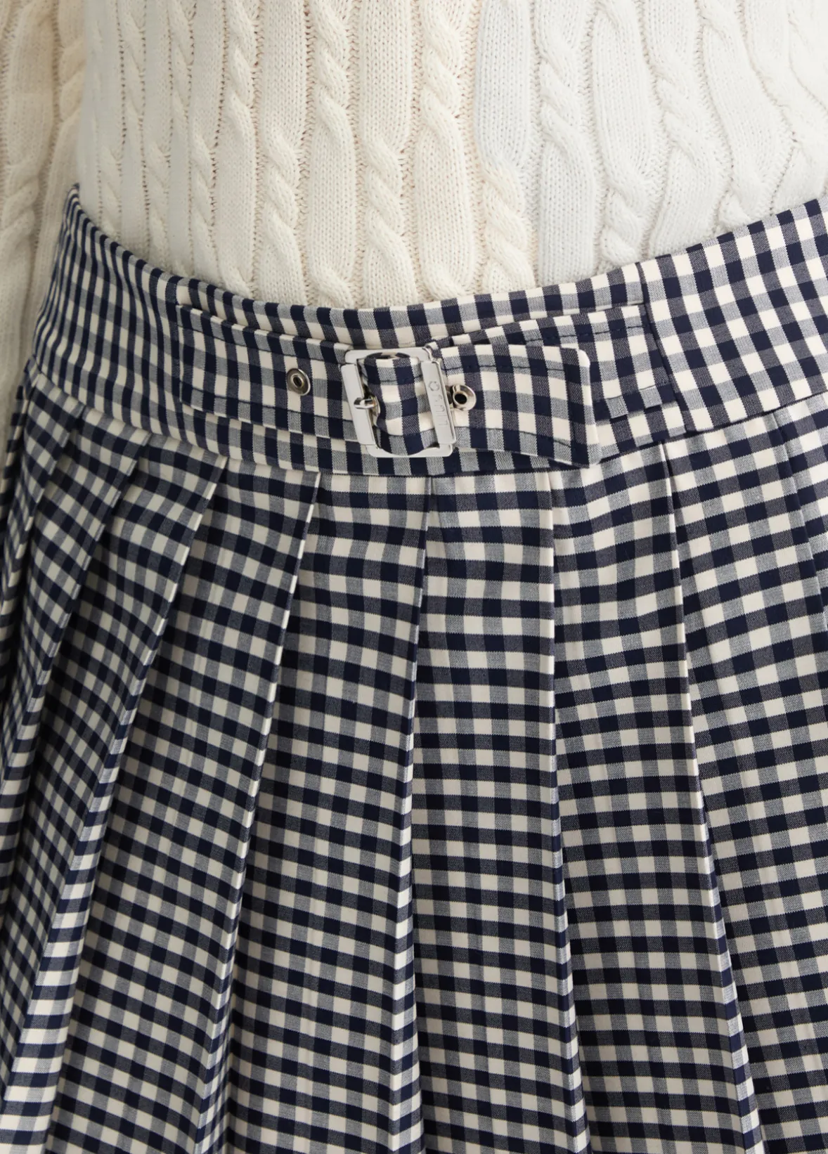 Minigonna plissé check