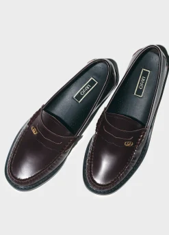Mocassini bordeaux in pelle