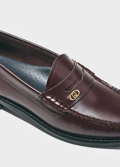Mocassini bordeaux in pelle