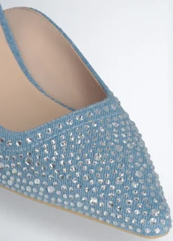 Mule in denim full strass