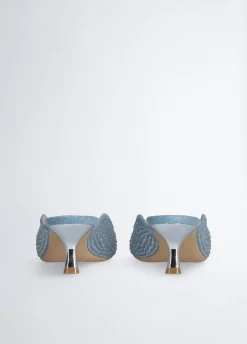 Mule in denim full strass