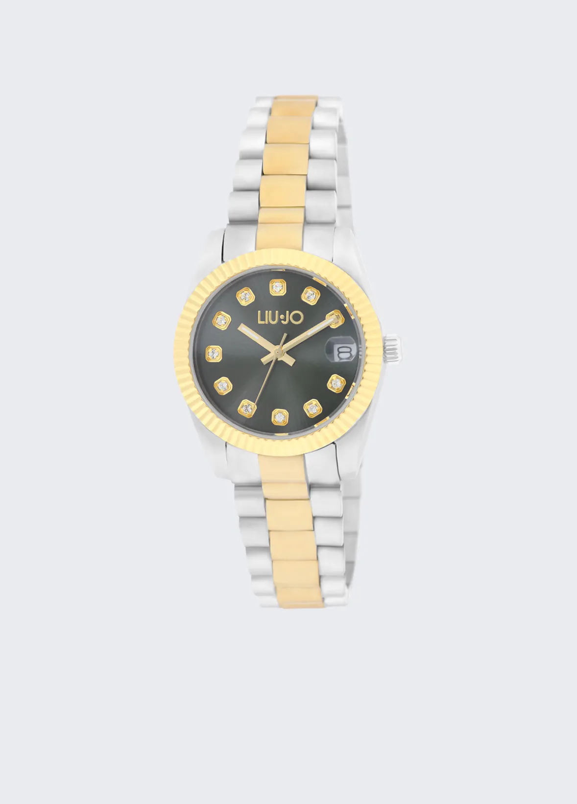 Orologio bicolor in acciaio con brill