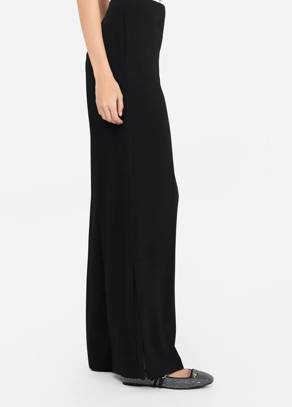 Pantaloni a palazzo in envers satin