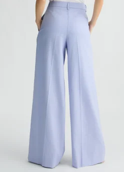 Pantaloni a palazzo in lino e cotone