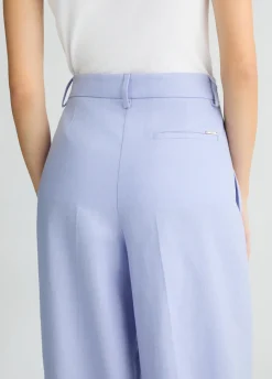 Pantaloni a palazzo in lino e cotone