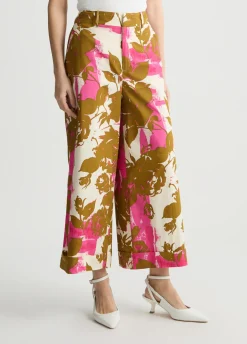 Pantaloni a palazzo in popeline stampato