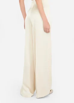 Pantaloni a palazzo in raso