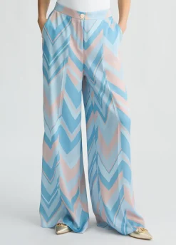 Pantaloni a palazzo in twill stampato