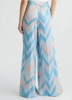 Pantaloni a palazzo in twill stampato