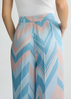 Pantaloni a palazzo in twill stampato
