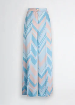 Pantaloni a palazzo in twill stampato