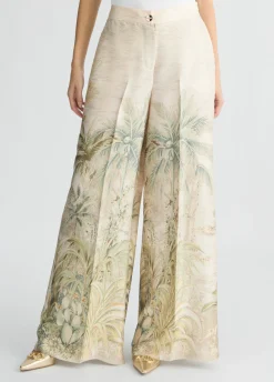 Pantaloni a palazzo in twill stampato