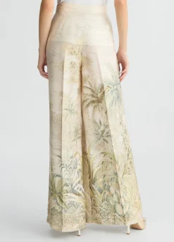 Pantaloni a palazzo in twill stampato