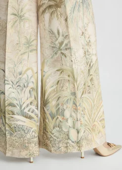 Pantaloni a palazzo in twill stampato