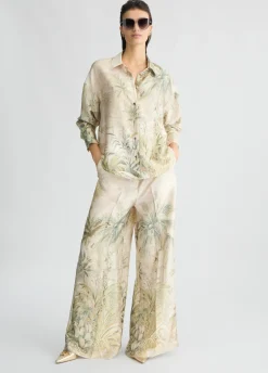 Pantaloni a palazzo in twill stampato