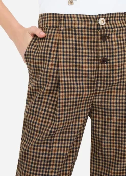 Pantaloni a quadretti con pince