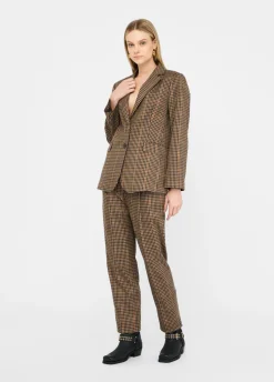 Pantaloni a quadretti con pince