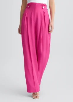 Pantaloni a vita alta con alamari