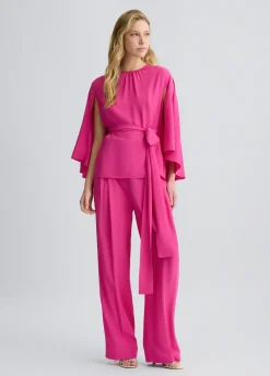 Pantaloni a vita alta con alamari