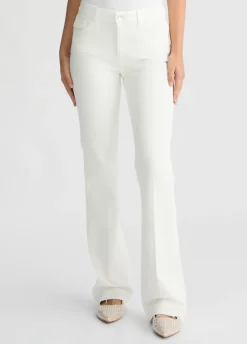 Pantaloni bootcut con logo strass