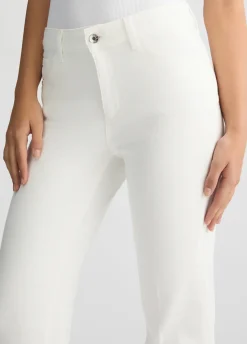 Pantaloni bootcut con logo strass