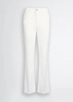 Pantaloni bootcut con logo strass