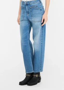 Pantaloni carrot fit a vita alta