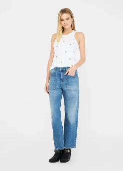 Pantaloni carrot fit a vita alta