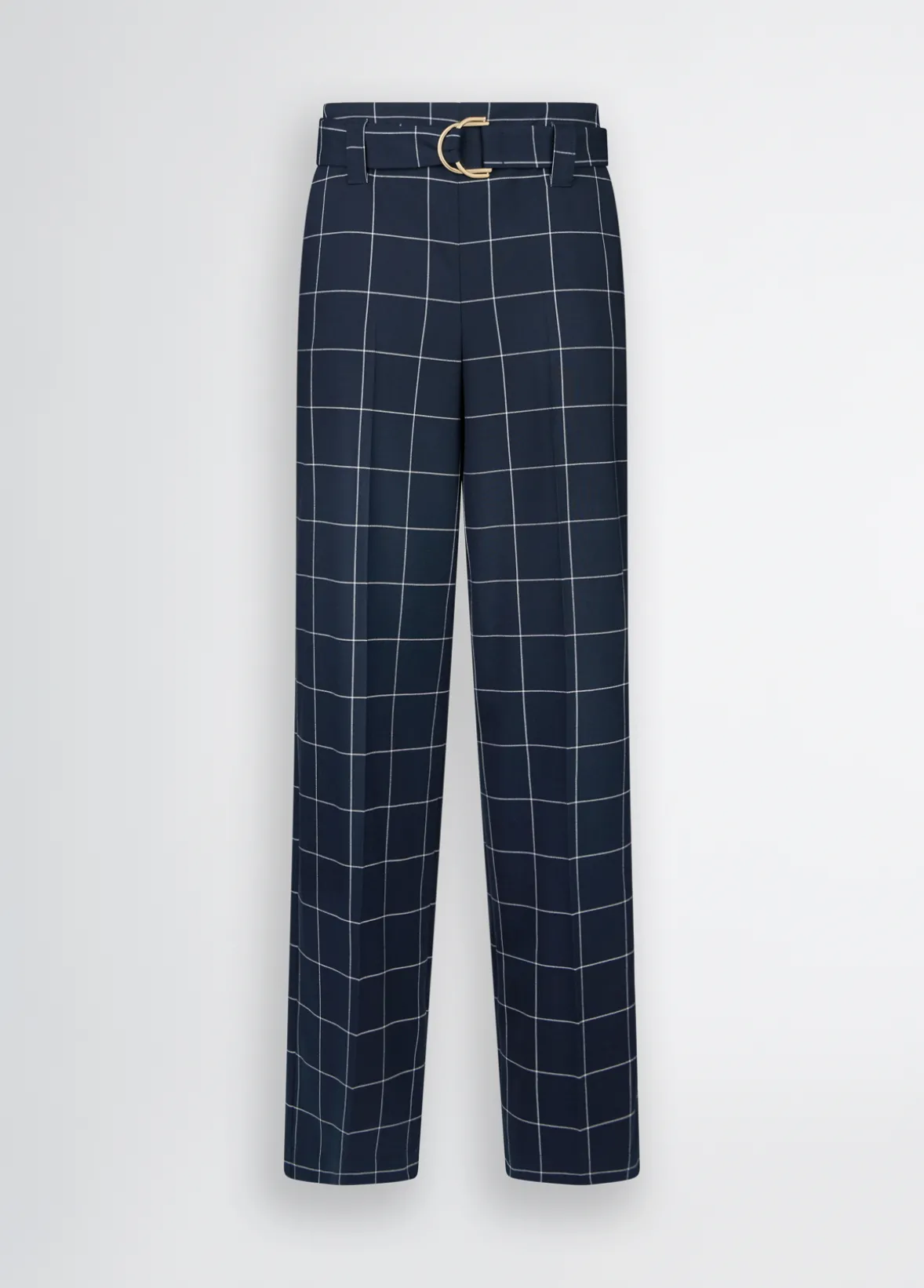 Pantaloni check a vita alta
