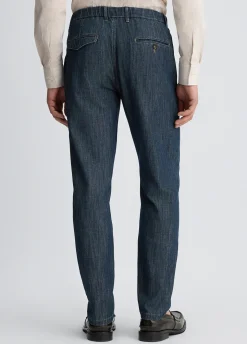 Pantaloni chino in denim chambray