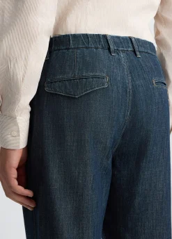 Pantaloni chino in denim chambray
