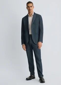 Pantaloni chino in denim chambray