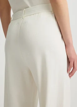 Pantaloni con logo e strass