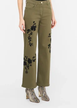 Pantaloni con ricami