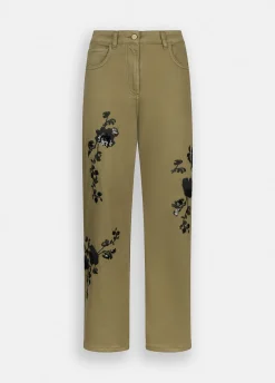 Pantaloni con ricami