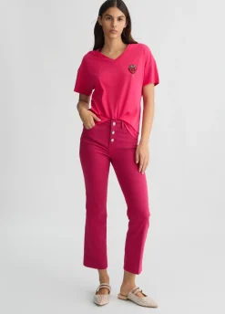 Pantaloni cropped a vita alta