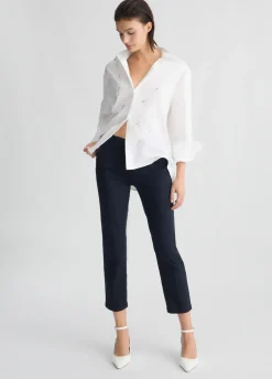 Pantaloni cropped a vita alta