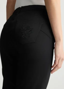 Pantaloni cropped a vita alta