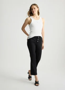Pantaloni cropped a vita alta