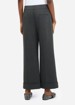 Pantaloni cropped con piega