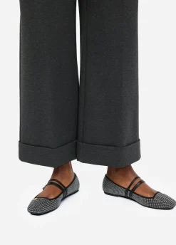 Pantaloni cropped con piega