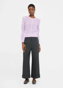 Pantaloni cropped con piega