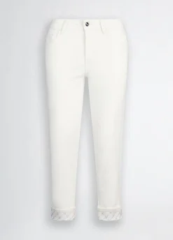Pantaloni cropped con risvolto