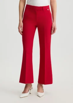 Pantaloni cropped in piquet