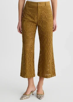 Pantaloni cropped in sangallo
