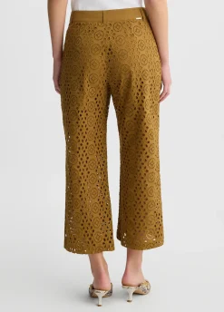 Pantaloni cropped in sangallo