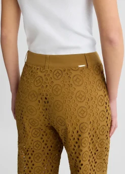 Pantaloni cropped in sangallo