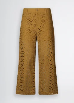 Pantaloni cropped in sangallo