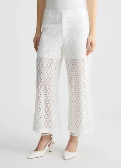 Pantaloni cropped in sangallo