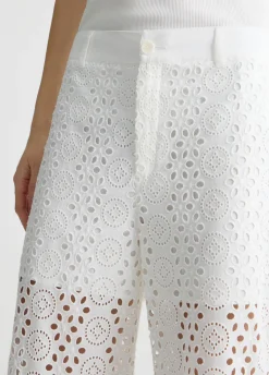 Pantaloni cropped in sangallo